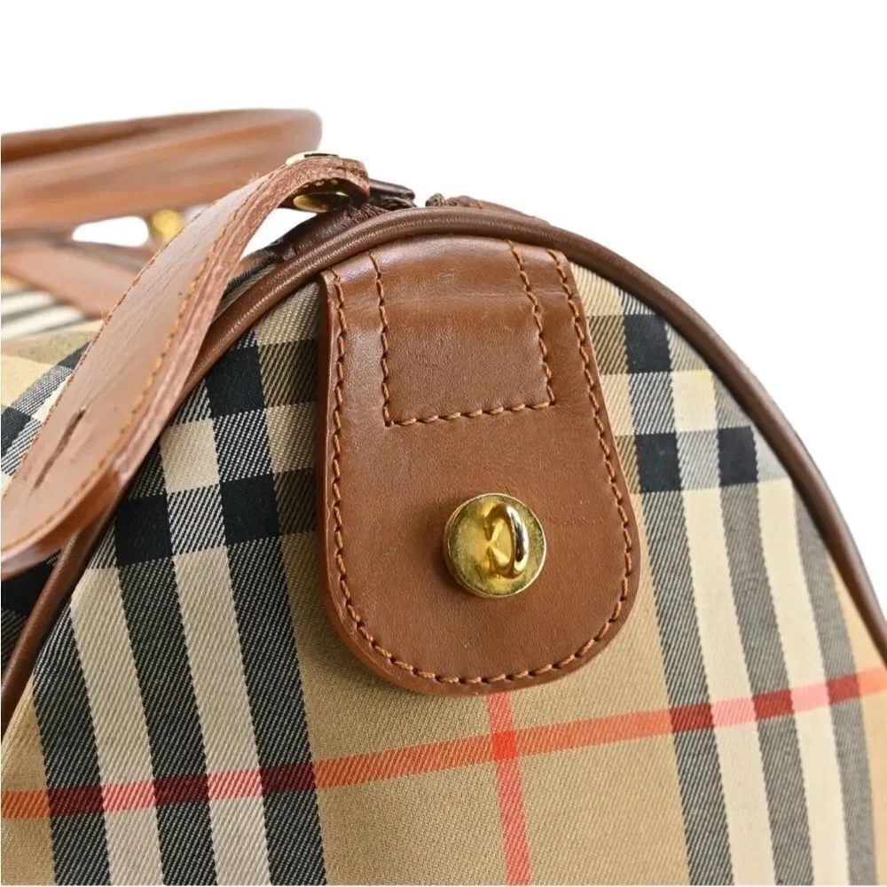 BURBERRY NOVA CHECK Canvas Leather Travel Bag 🧳 50cm